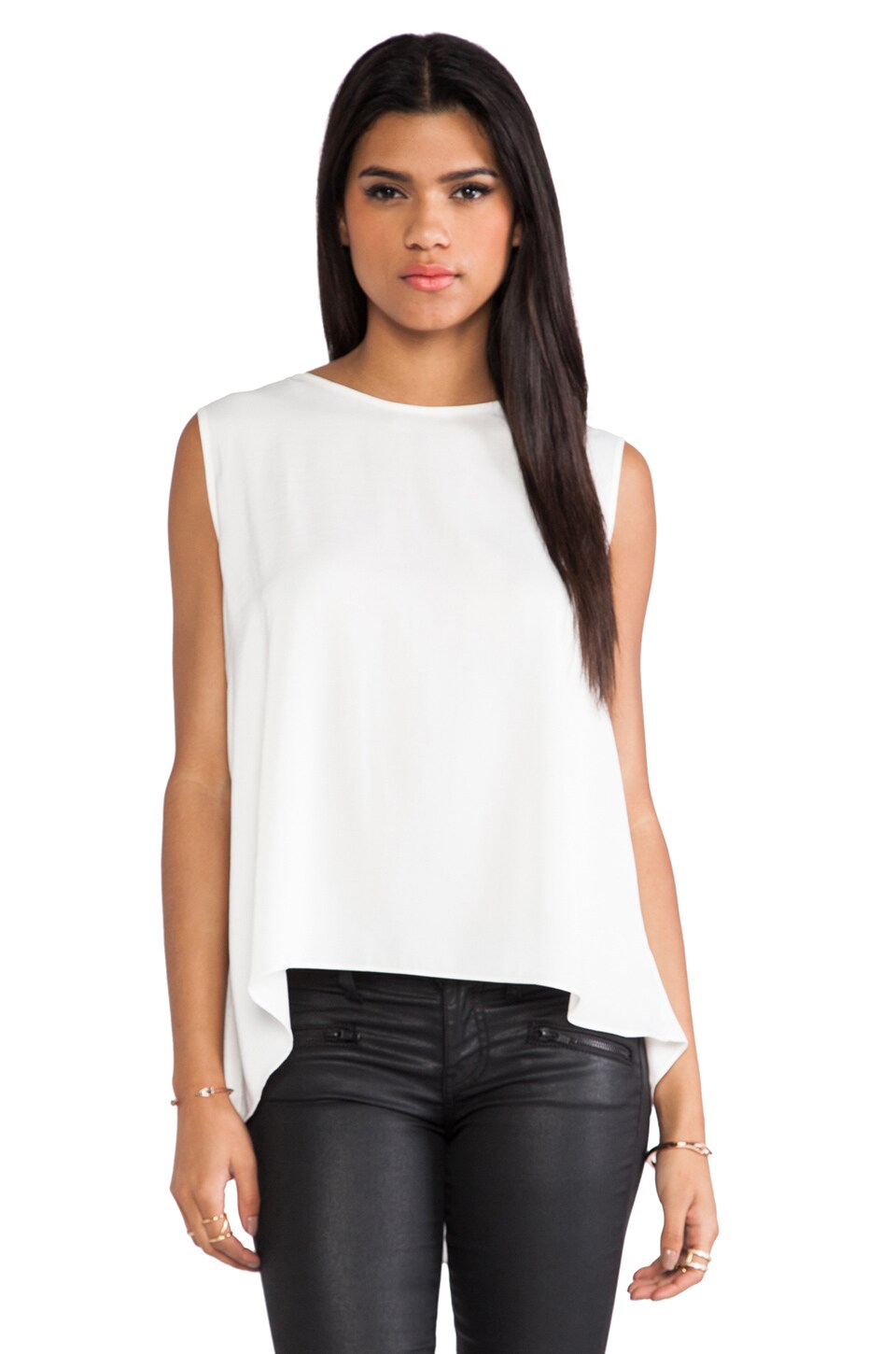 primary Embellished Torus Tank Top in White  Gold