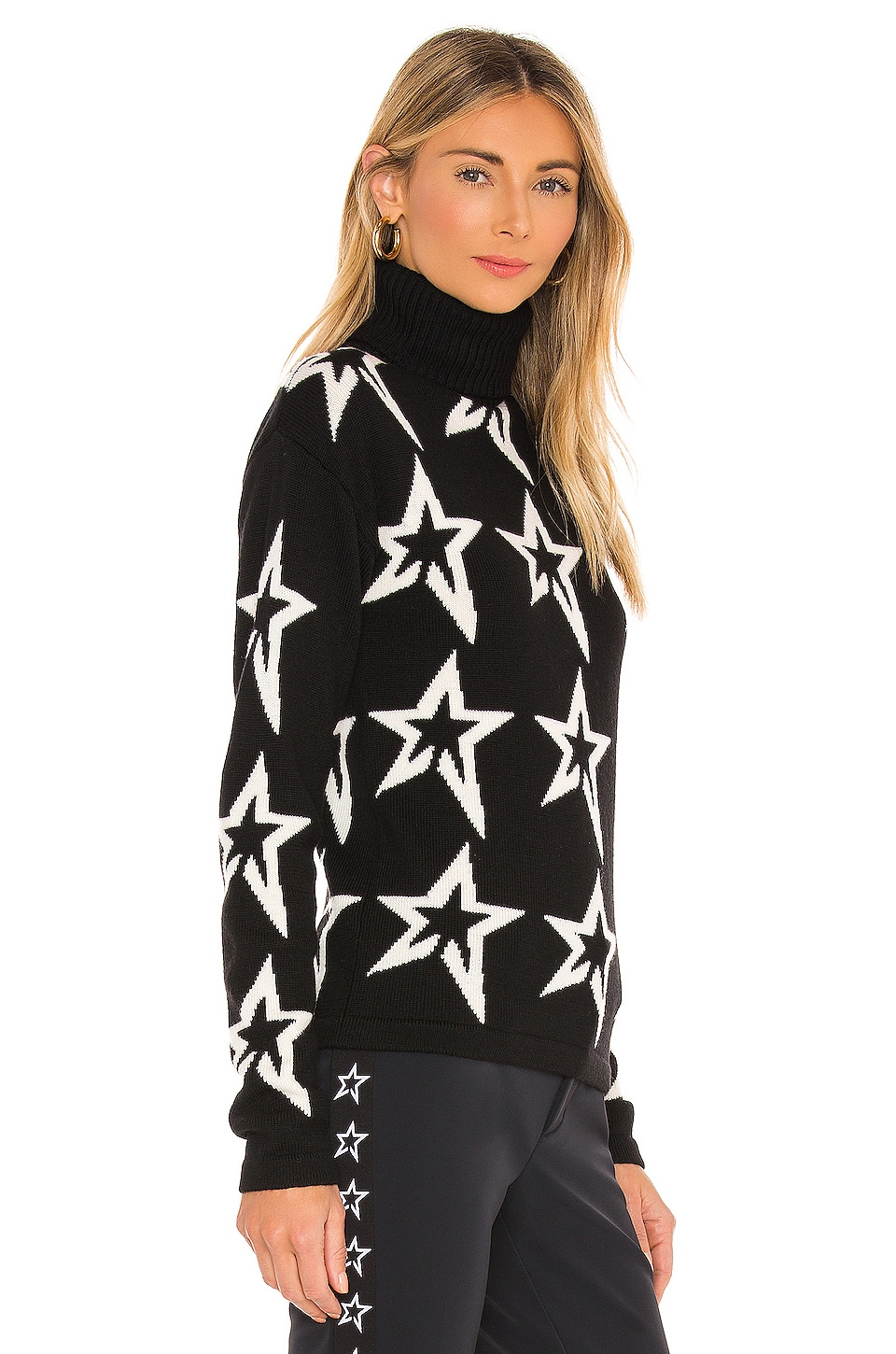 Perfect Moment Star Dust Sweater in Black & Snow White Star