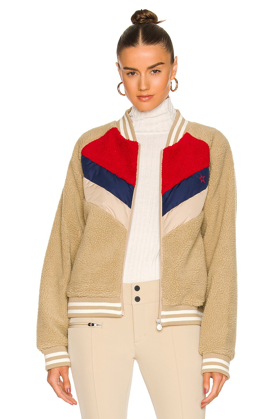 Perfect Moment Multi Fleece Jacket in White Pepper REVOLVE