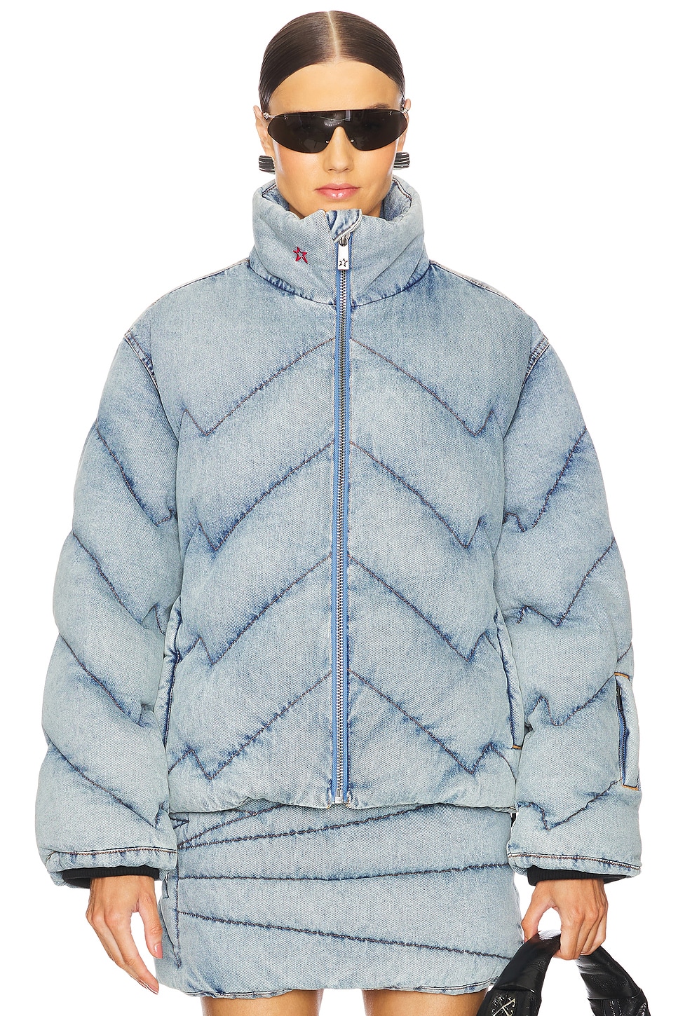 Denim Puffer Jacket - Thumbnail 2