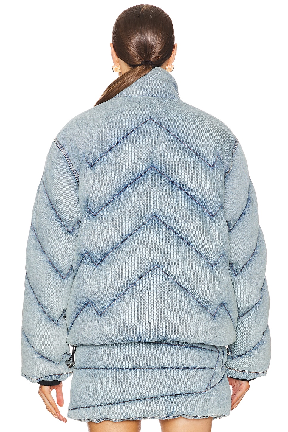Denim Puffer Jacket - Thumbnail 4