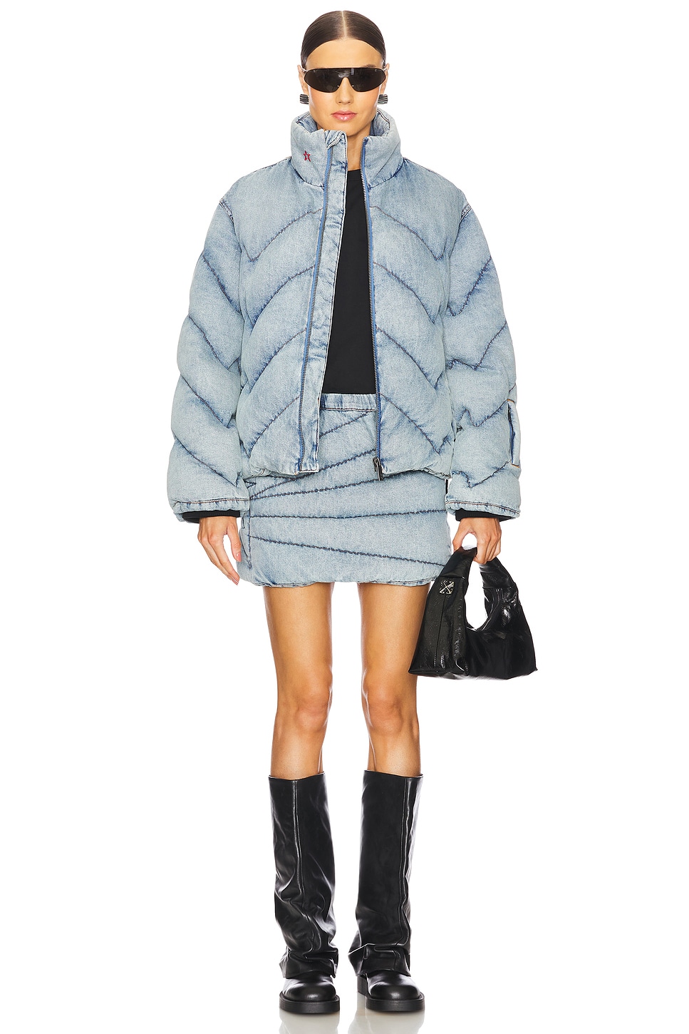 Denim Puffer Jacket - Thumbnail 5