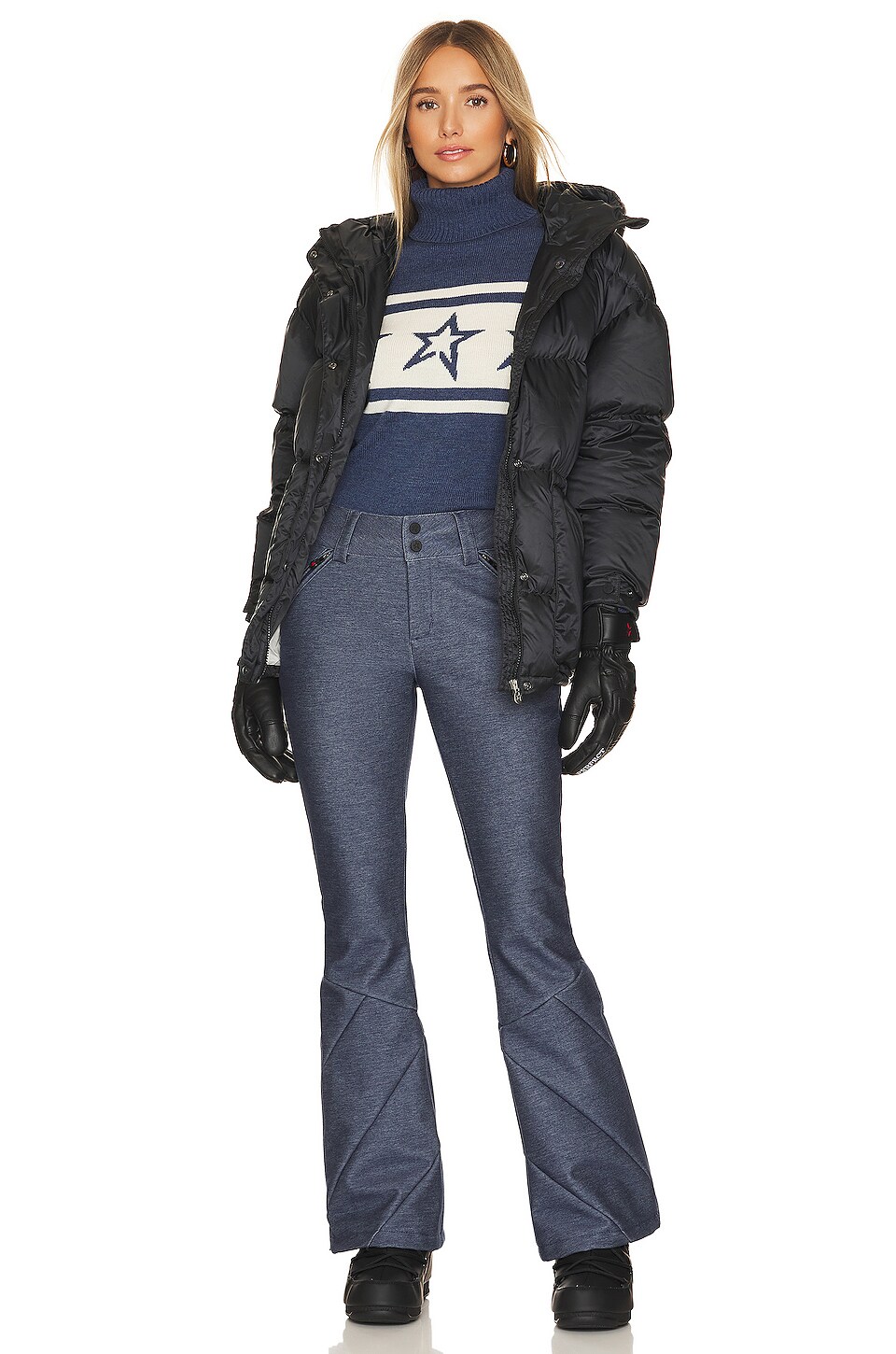 Perfect Moment Arctic Flare Denim Pant in Dark Denim | REVOLVE