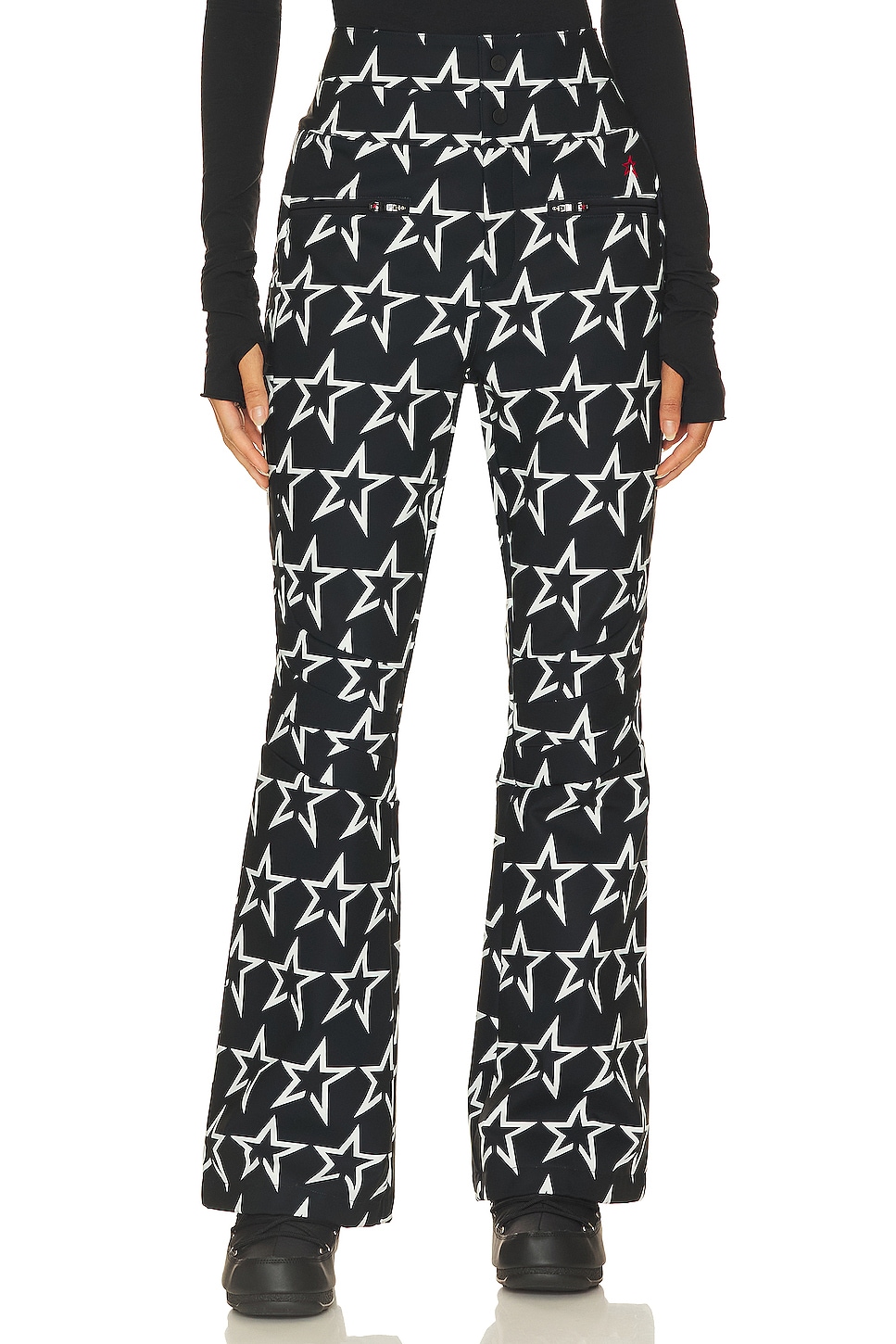 Perfect Moment Aurora Flare Pant in Black & Snow White Star Print