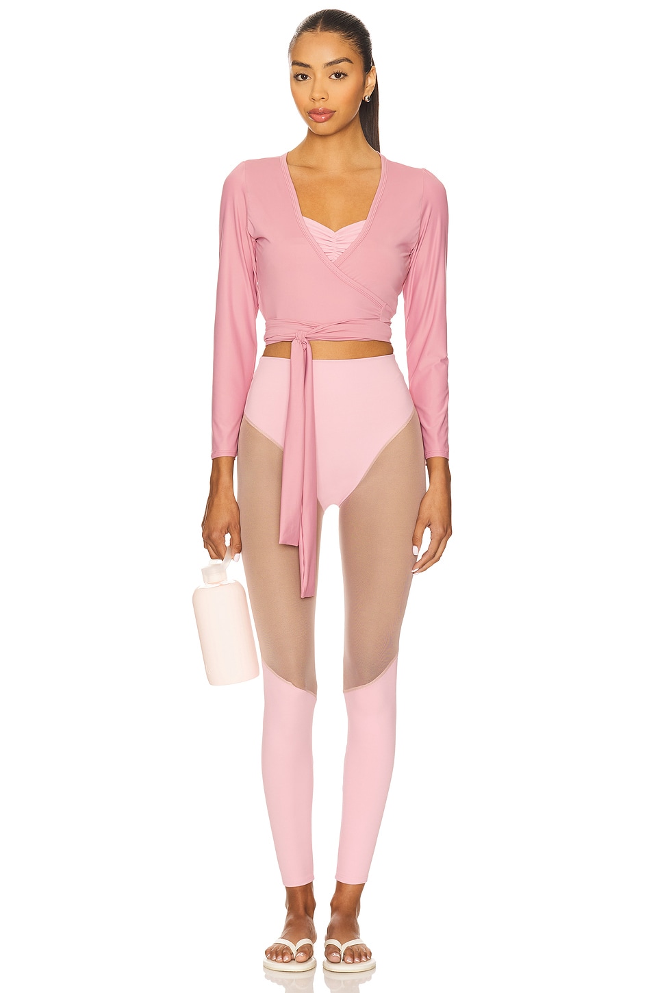 Port De Bras Sage Wrap Top