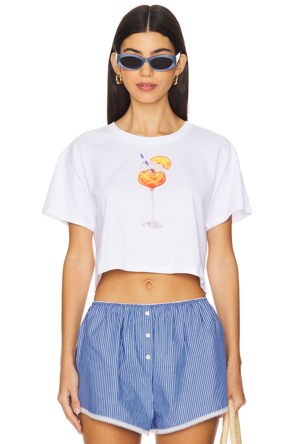 Aperol Spritz Watercolor Crop Top