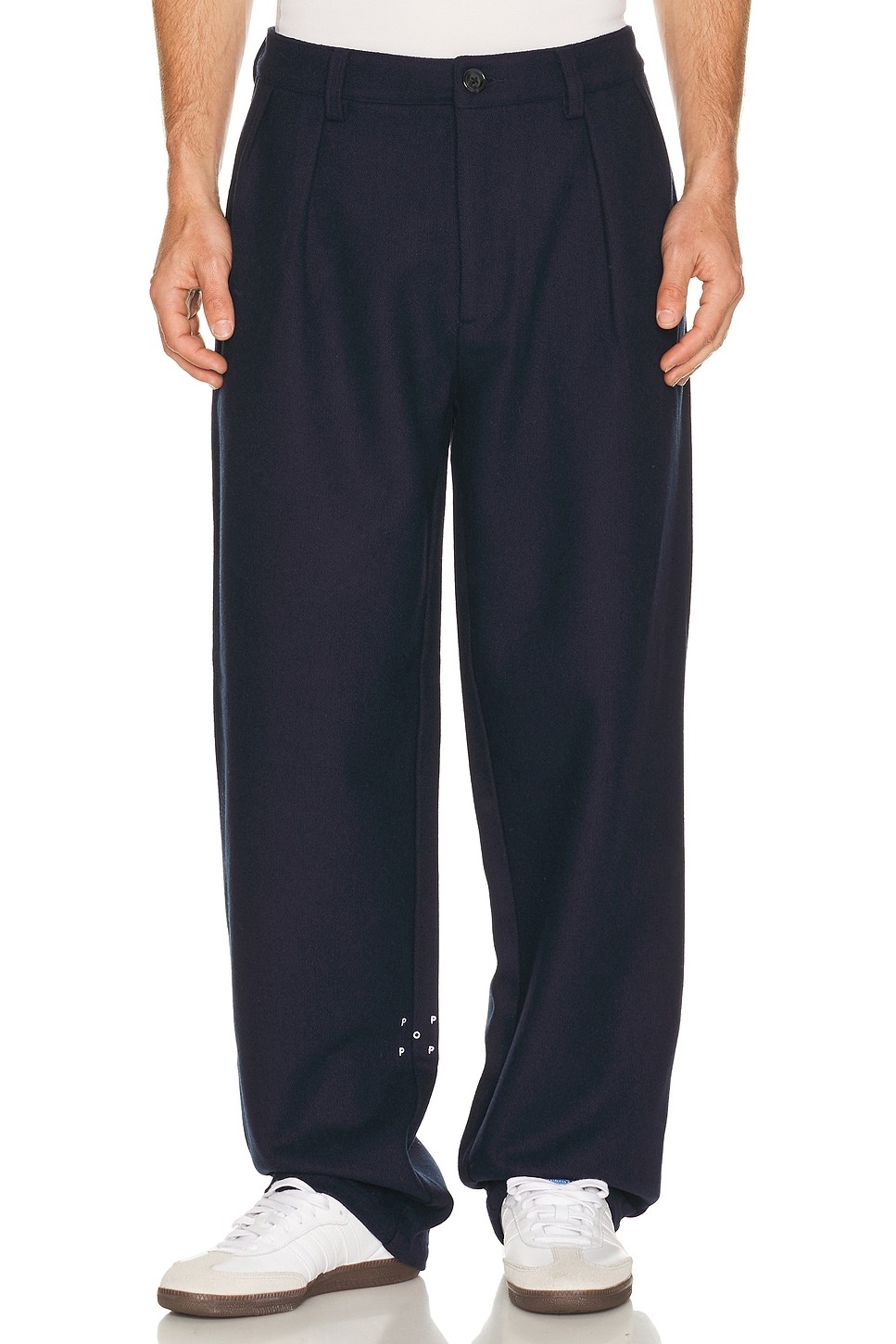 パンツ POP TRADING COMPANY Hewitt Suit Pants Pop Trading Company Wool Hewitt Suit Pants in Navy | REVOLVE