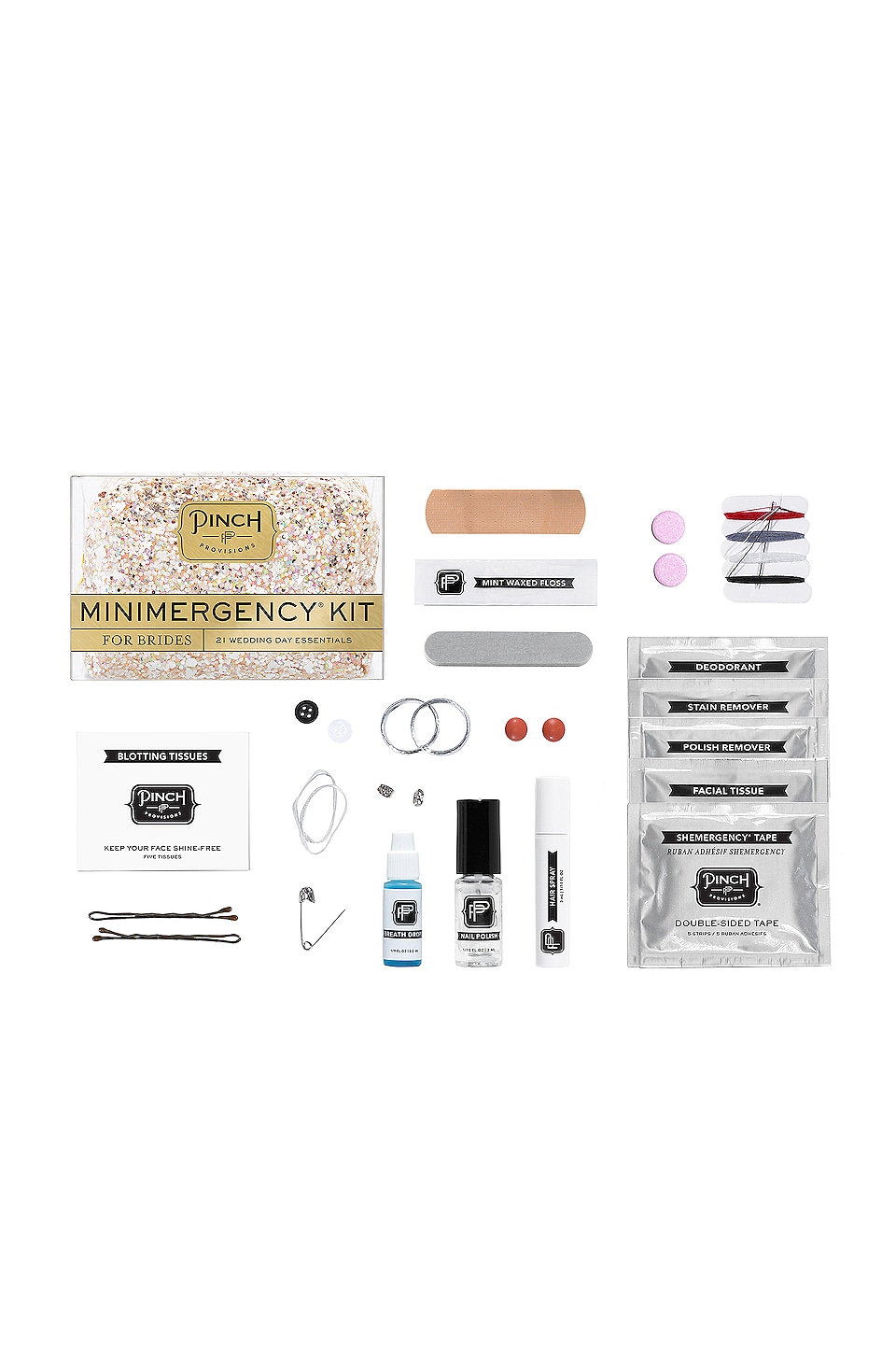 Pinch Provisions Pink Diamond Minimergency Kit for Bridesmaids, Includes 21  Emergency Wedding Day Must-Have Essentials, Perfect Bridal Shower and