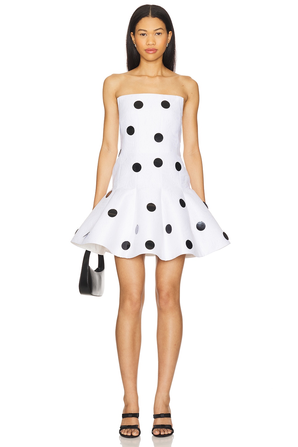 Prabal Gurung Strapless Flare Mini Dress in White | REVOLVE