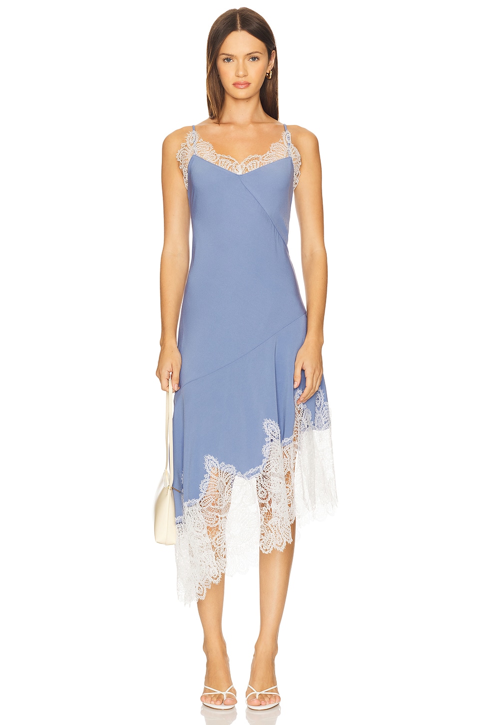 Prabal Gurung Bias Flare Hem Midi Dress in Blue - size 6