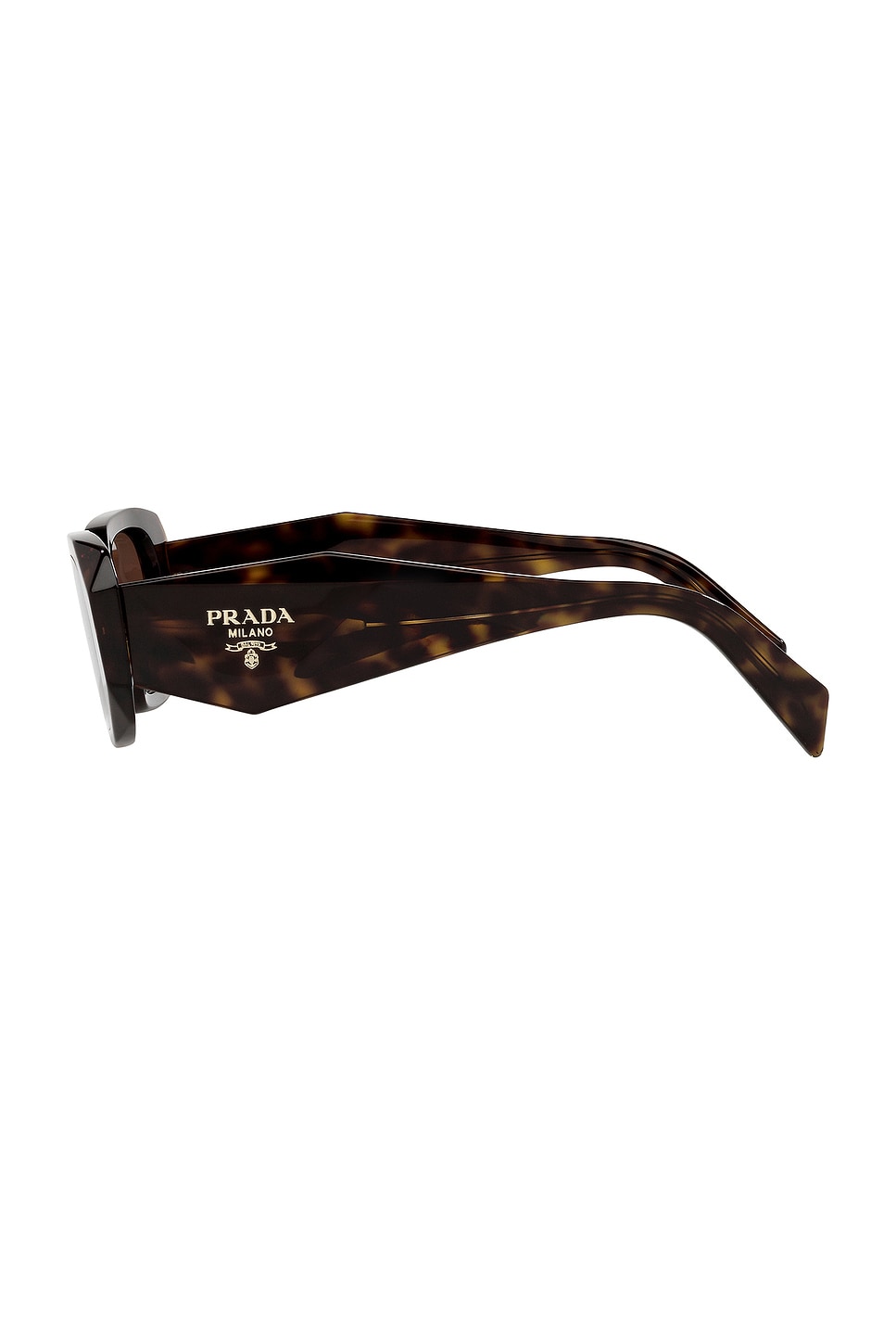 Prada Scultoreo Narrow Sunglasses in Tortoise & Brown | REVOLVE display picture 1