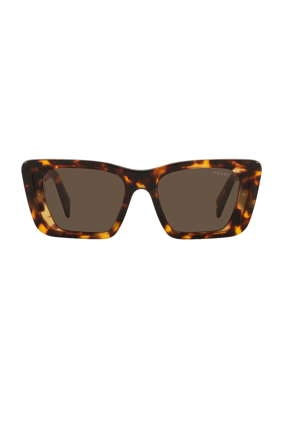 Prada Symbole Evolution Square in Honey Havana & Dark Brown | REVOLVE