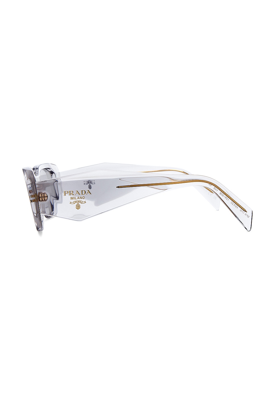 Prada Rectangle Sunglasses in Transparent Grey | REVOLVE display picture 1