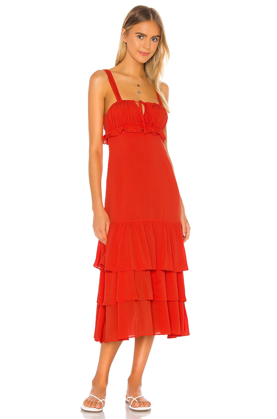 revolve orange fringe dress