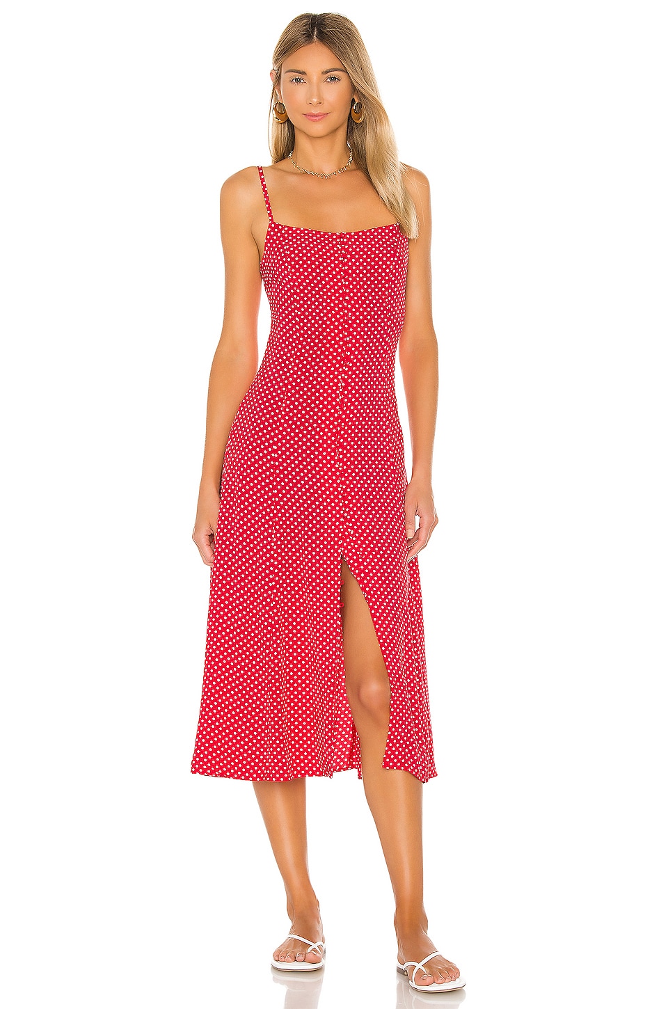 privacy-please-rosalee-midi-dress-in-red-white-dot-revolve