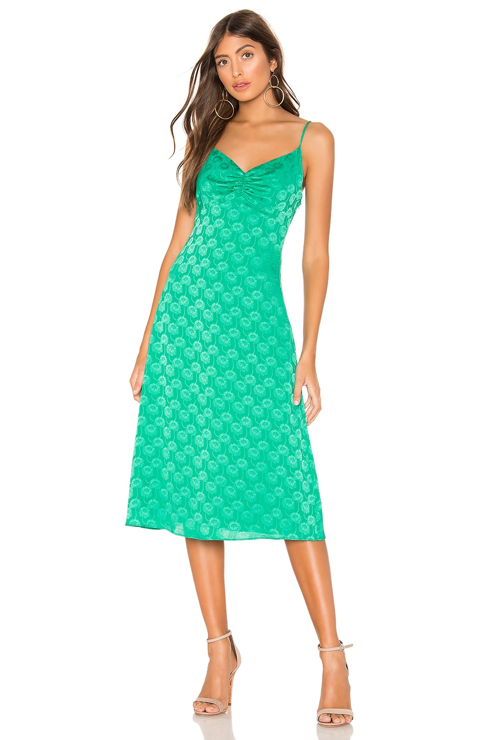 kelly green midi dress