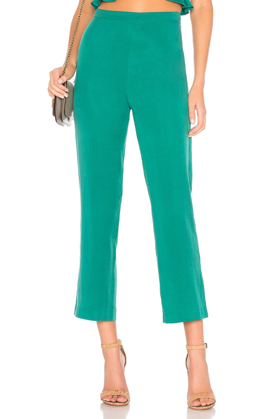 Privacy Please Baldwin Cropped Pant in Emerald | REVOLVE