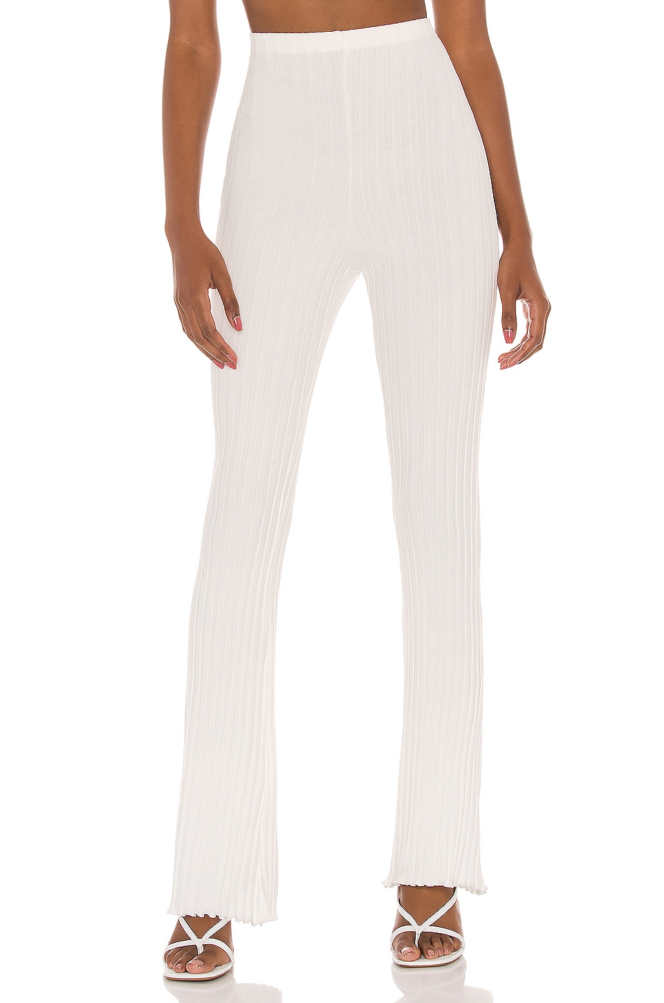 Privacy Please Ribbed Flare Pant in Ivory | REVOLVE