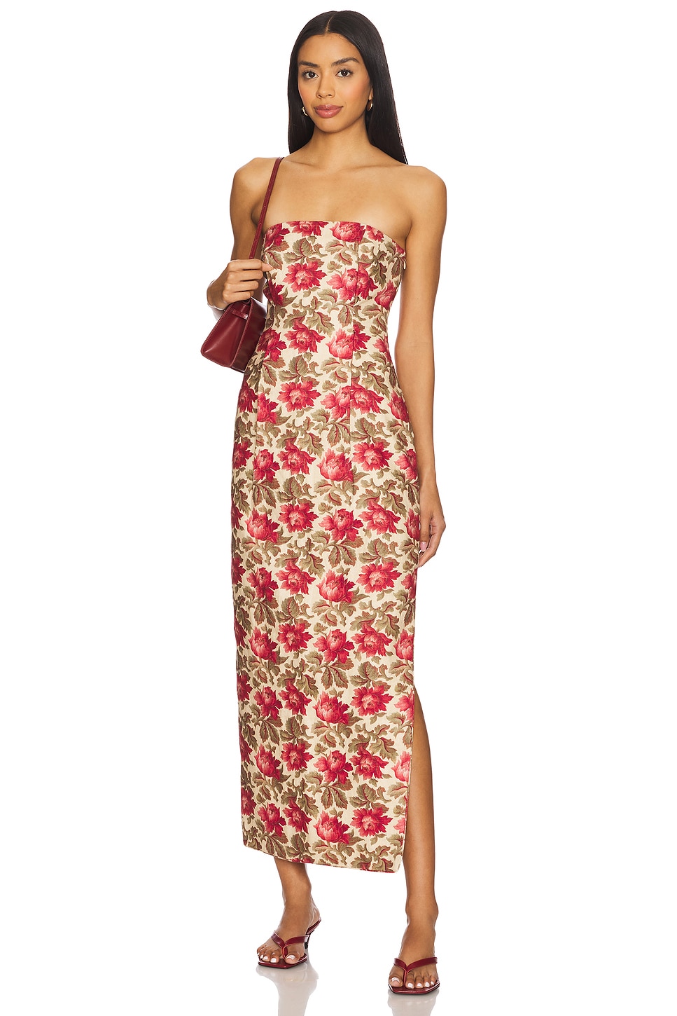 posse floral maxi dress Posse - COBY STRAPLESS DRESS