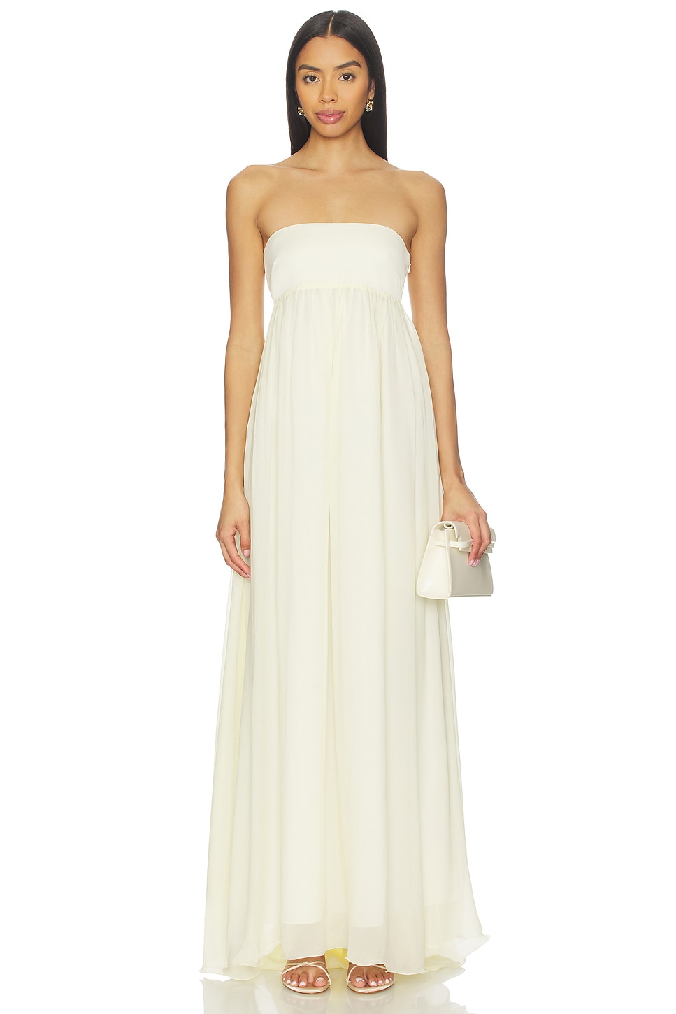 Posse Solene Strapless Dress in Butter Yellow | REVOLVE