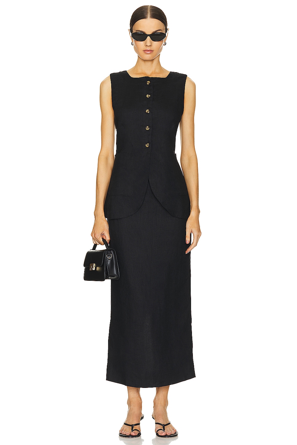 【予約】 Posse Emma REVOLVE | Black in Vest ワンピース