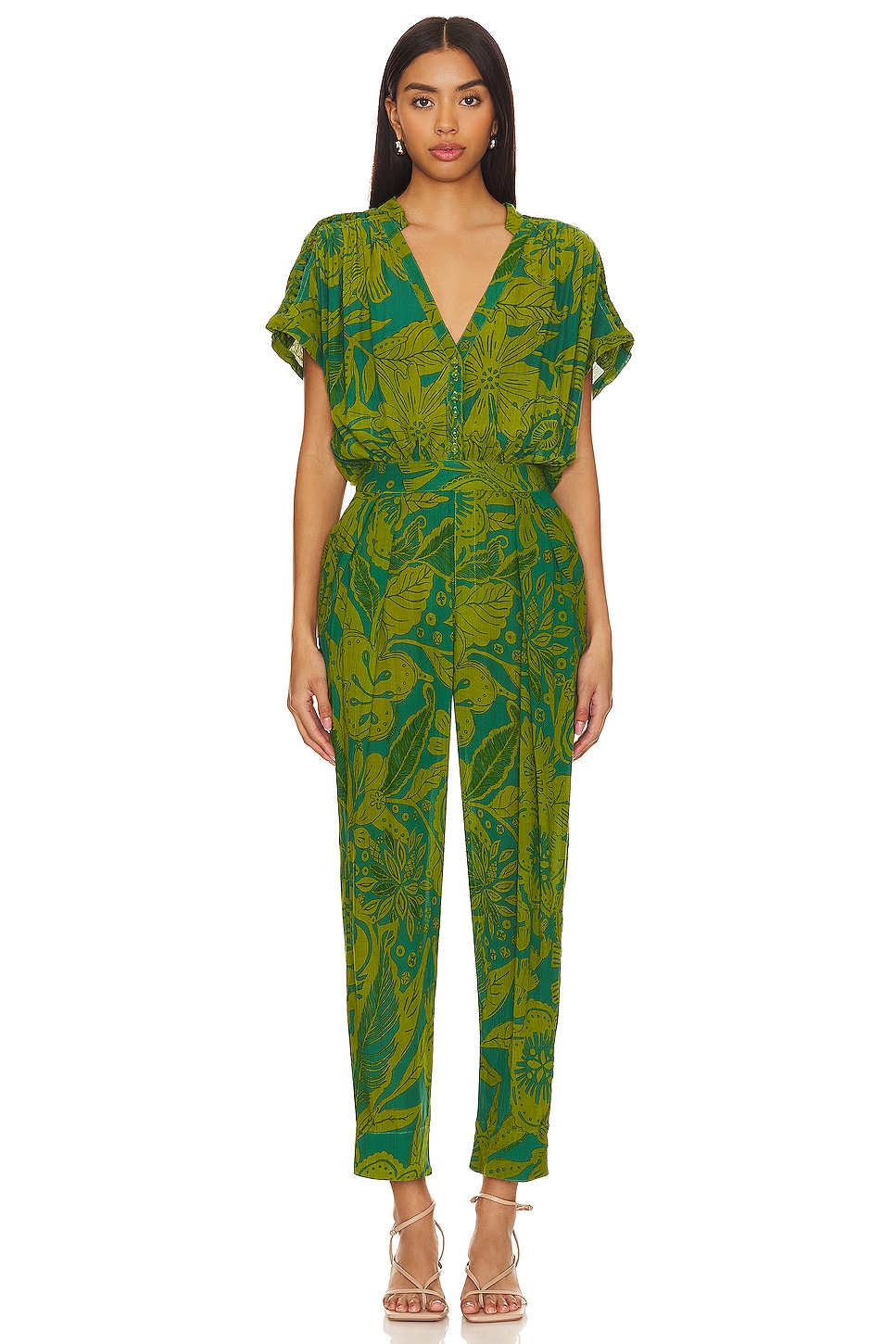 Revolve store green jumpsuit