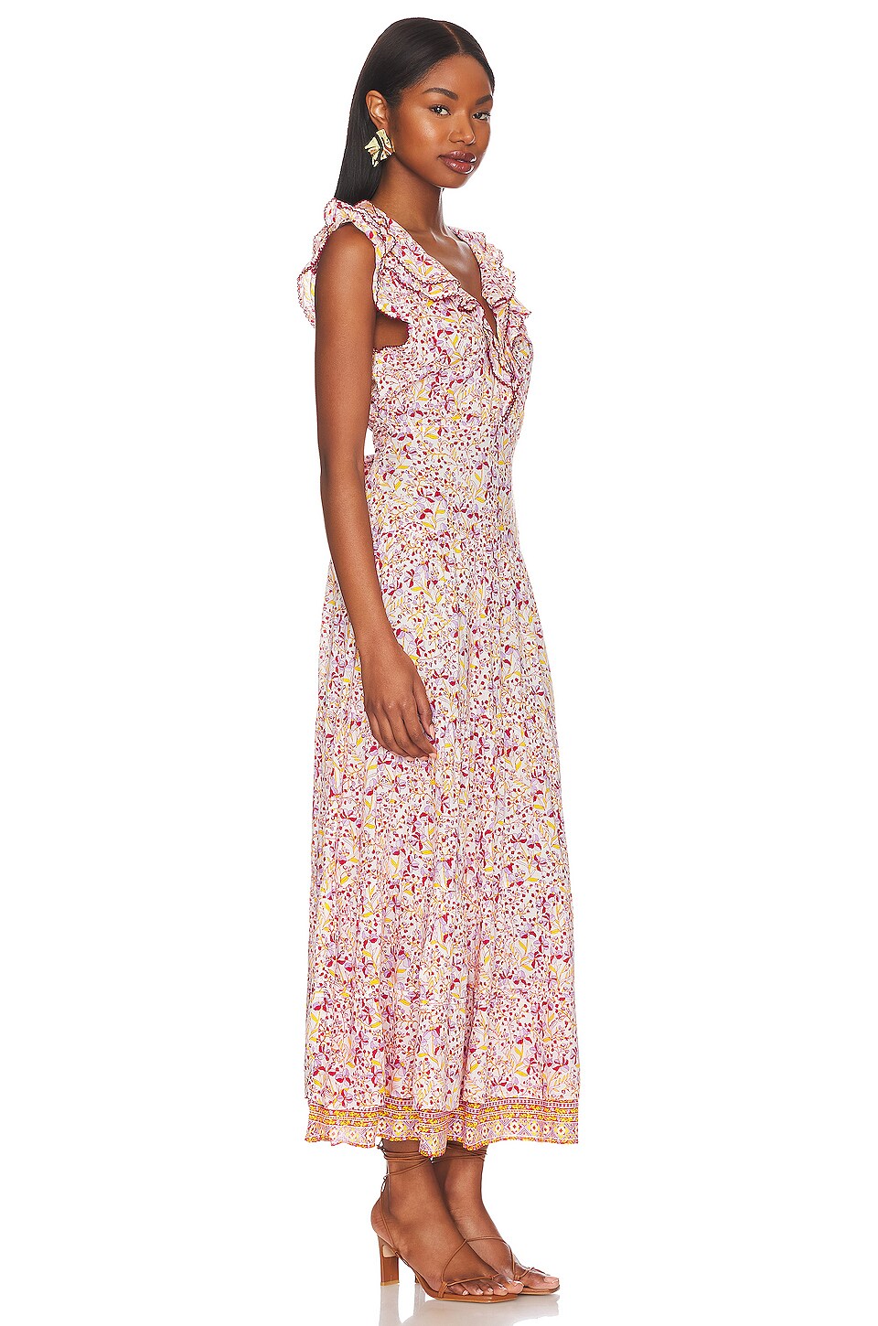 Poupette St Barth Della Midi Dress in Purple Mini Jonquille