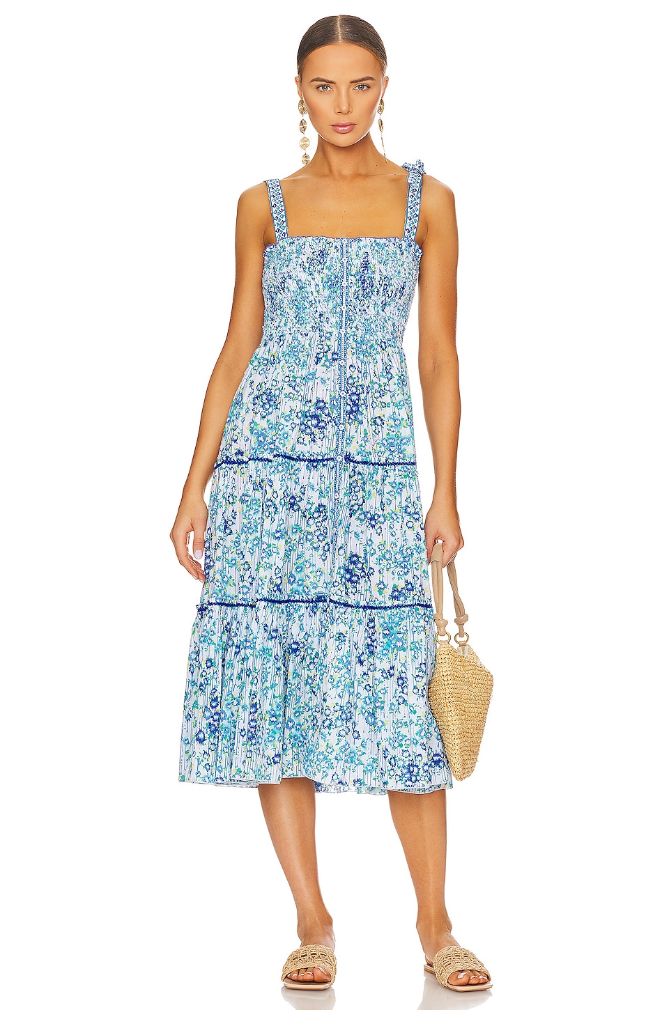 Poupette St Barth Triny Midi Dress in BLUE AQUARELLE | REVOLVE