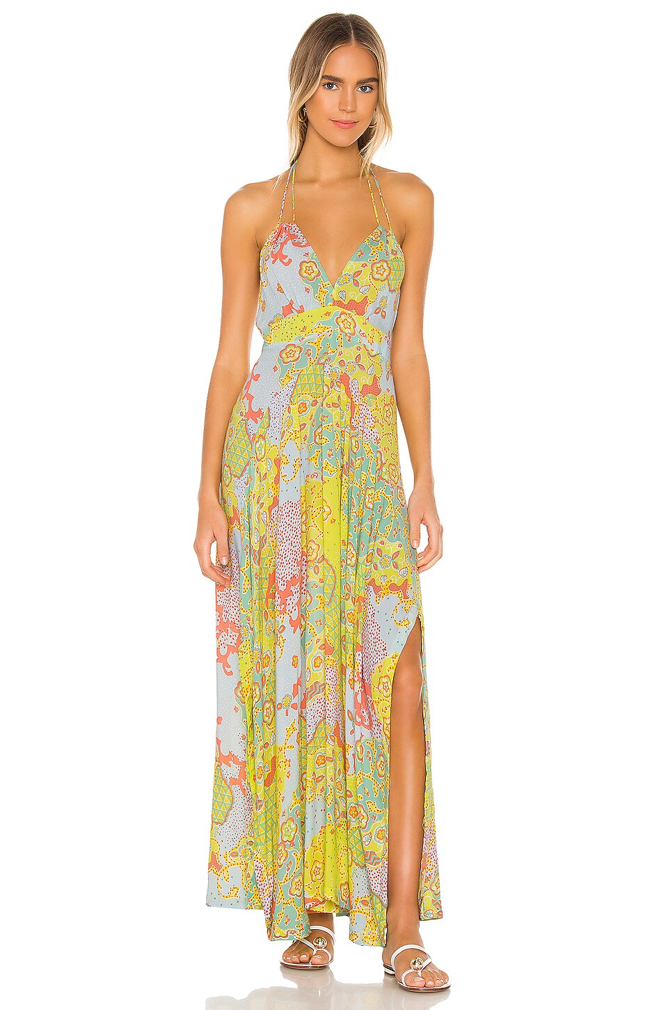 flounce maxi dress