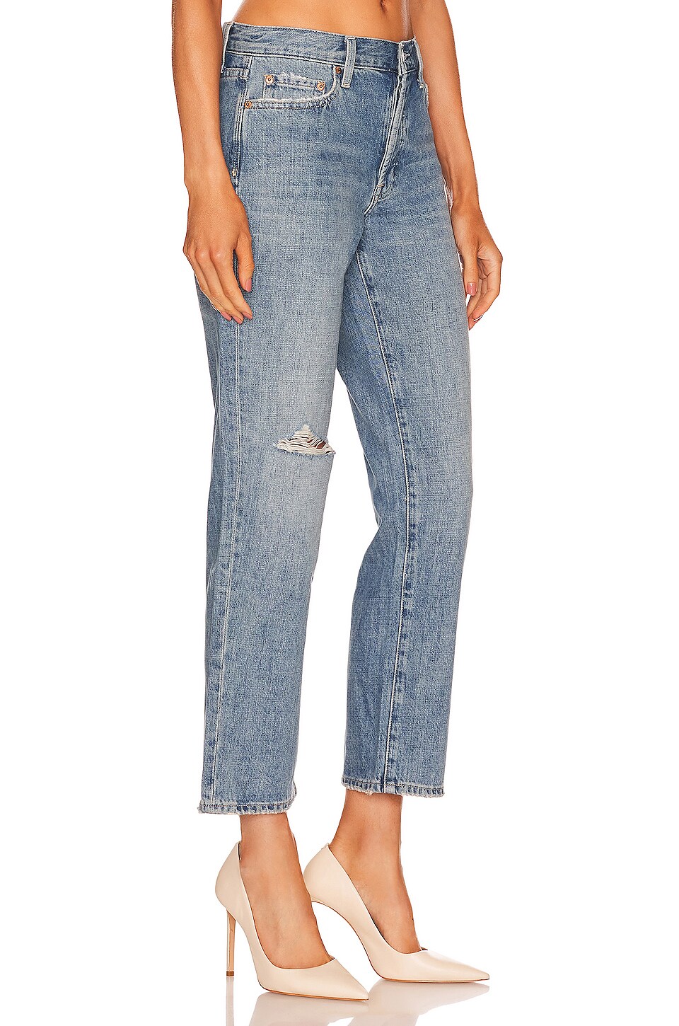 PISTOLA Maya Mid Rise straight Ankle in Legacy Distressed