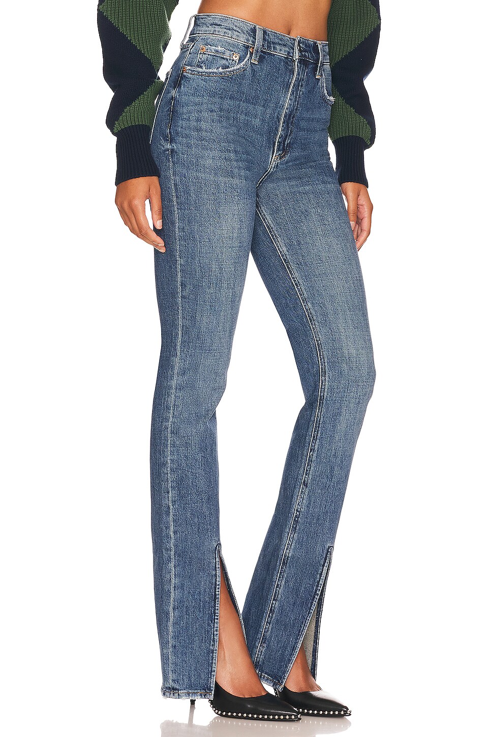 PISTOLA Colleen High Rise Slim Flare in Willow