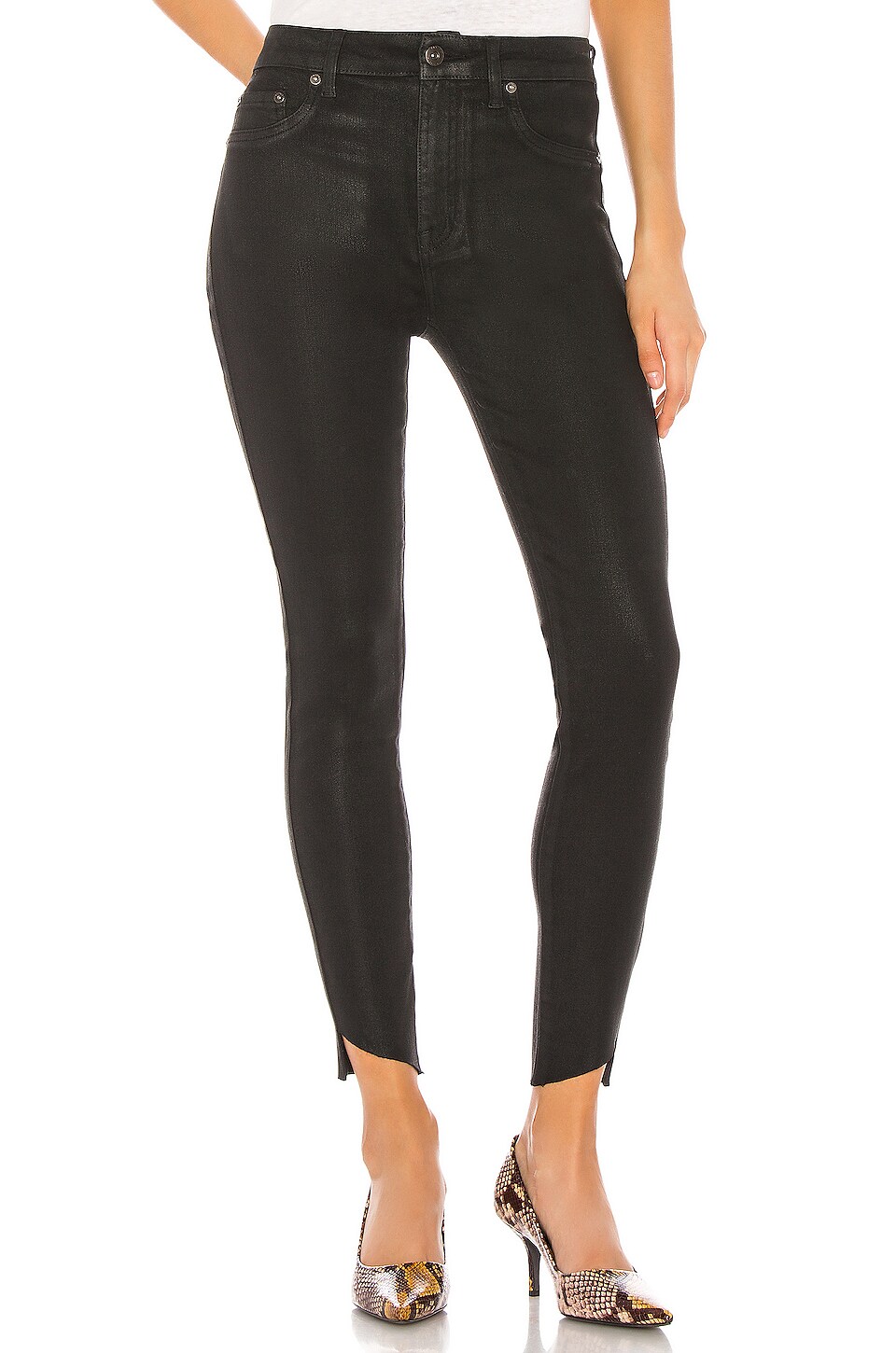 PISTOLA Aline Coated High Rise Skinny in Coated Onyx | REVOLVE