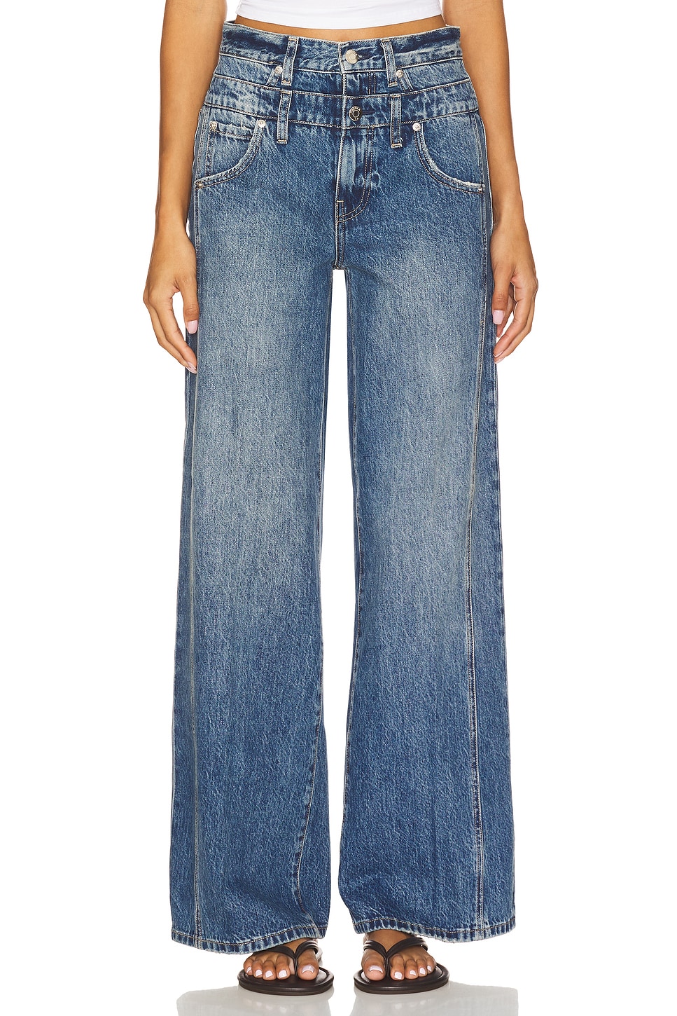 Caleb High Rise Relaxed Stacked Waist Jeans