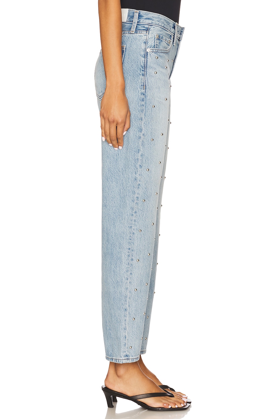 PISTOLA Lexi Mid Rise Bowed Straight Jeans thumbnail