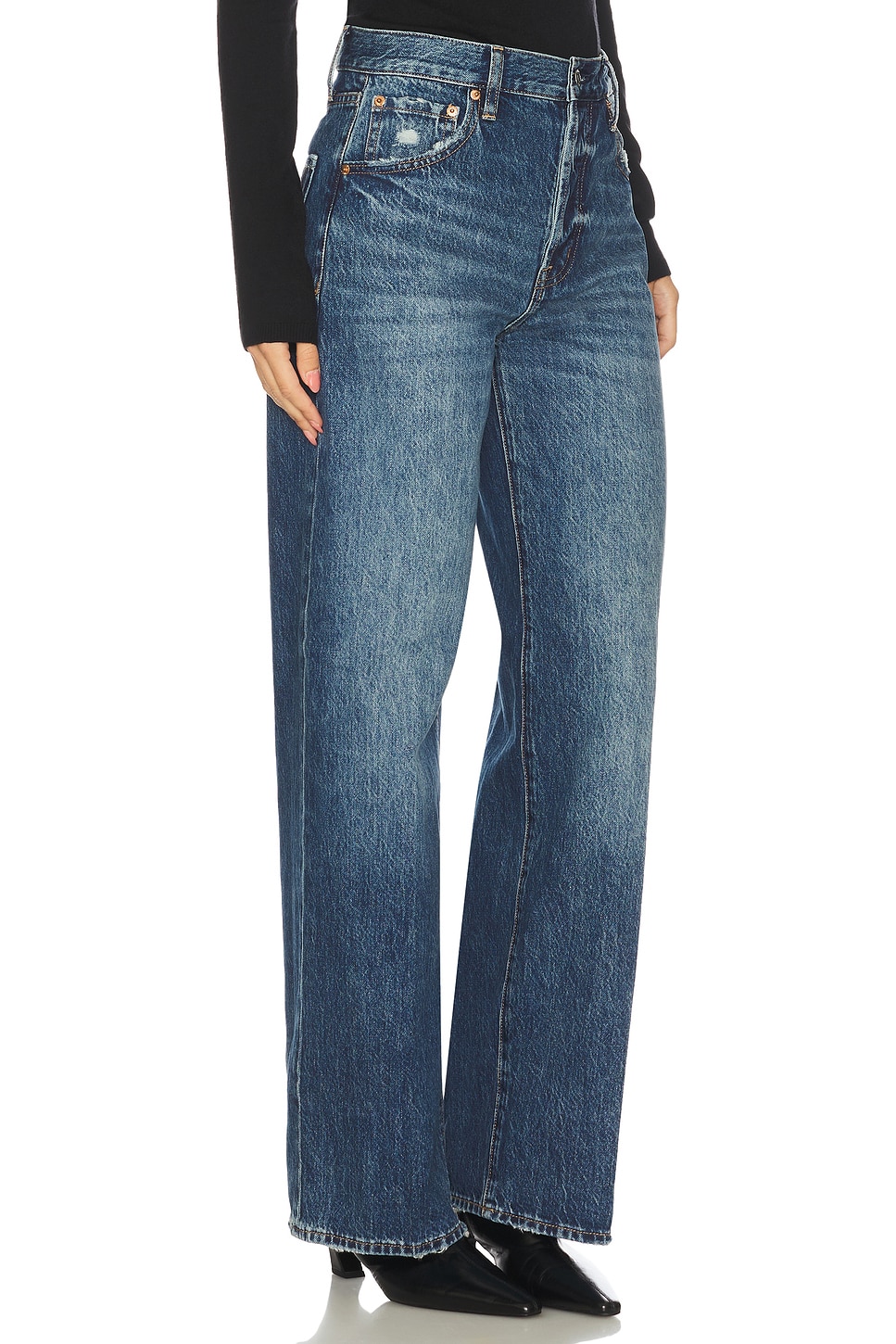 Tate High Rise Bowed Wide Jeans - thumbnail 3