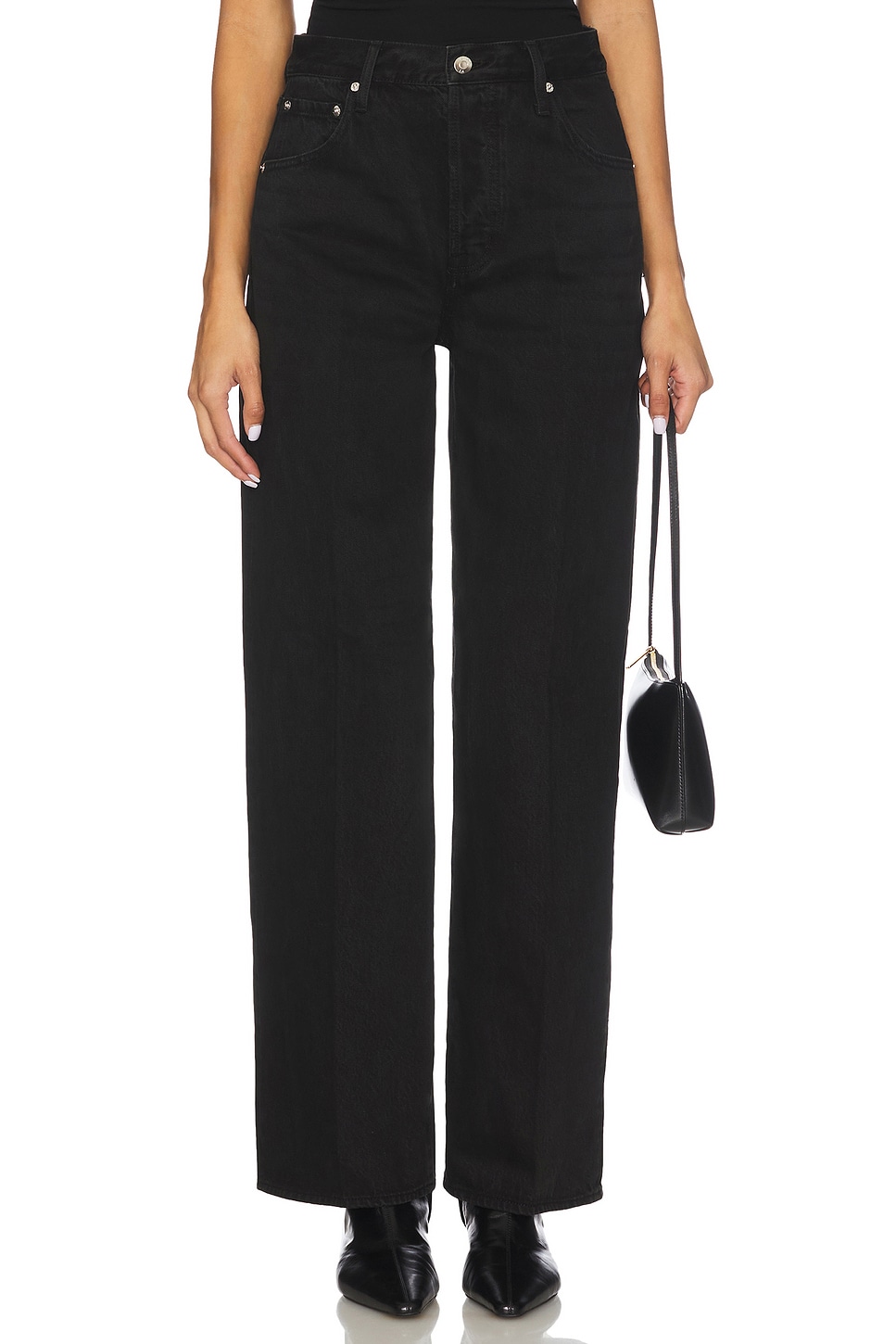 Tate High Rise Bowed Wide Jeans - thumbnail 2