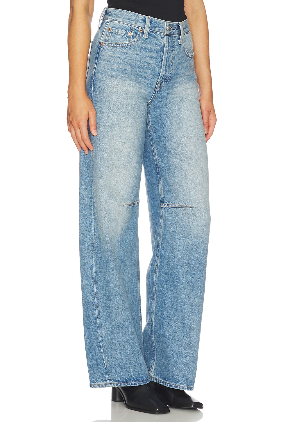 PISTOLA Sydney High Rise Bowed Wide Jeans