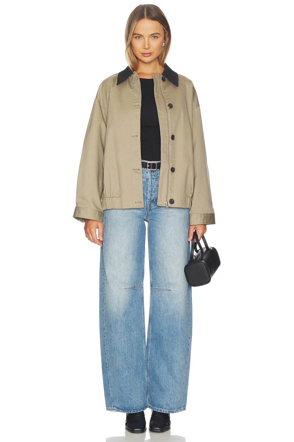 PISTOLA Sydney High Rise Bowed Wide Jeans