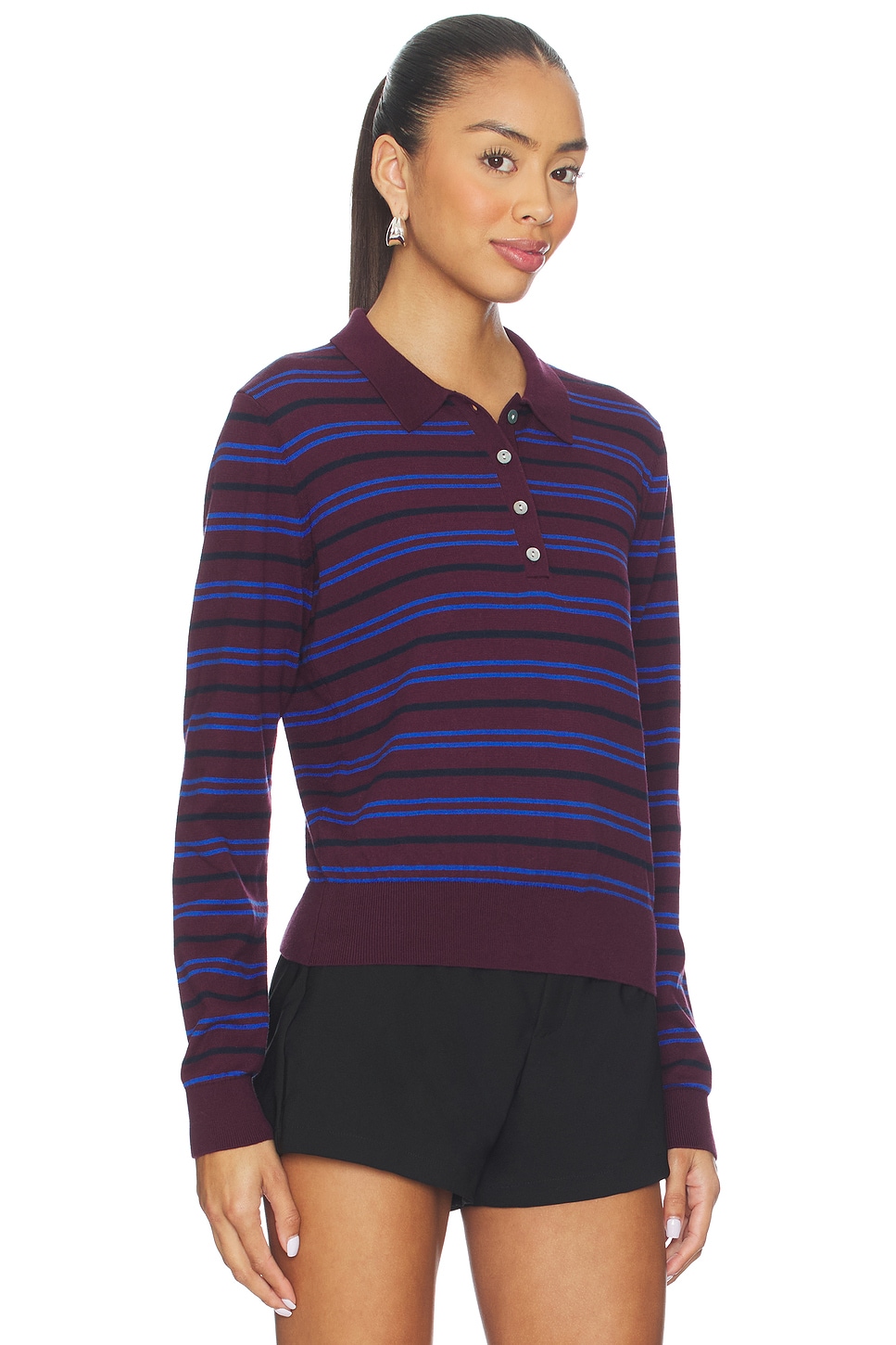 PISTOLA Greta Long Sleeve Polo Sweater thumbnail