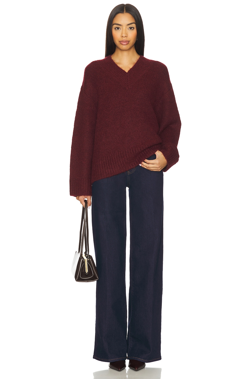 Talia Chunky V-Neck Long Sleeve Sweater