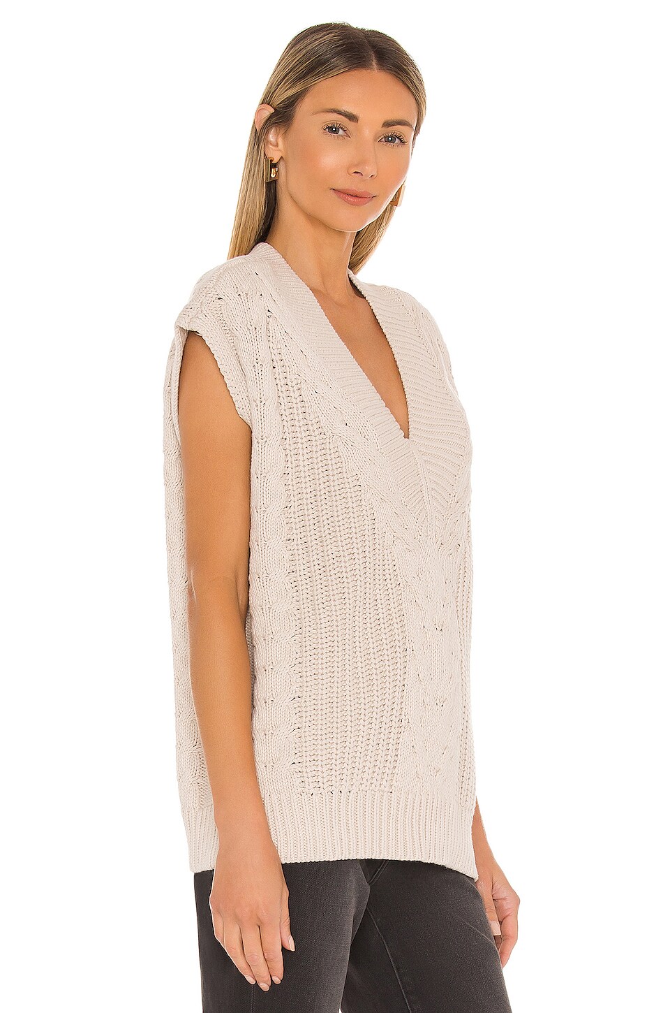 PISTOLA Kiran V-Neck Pullover Vest in Dove