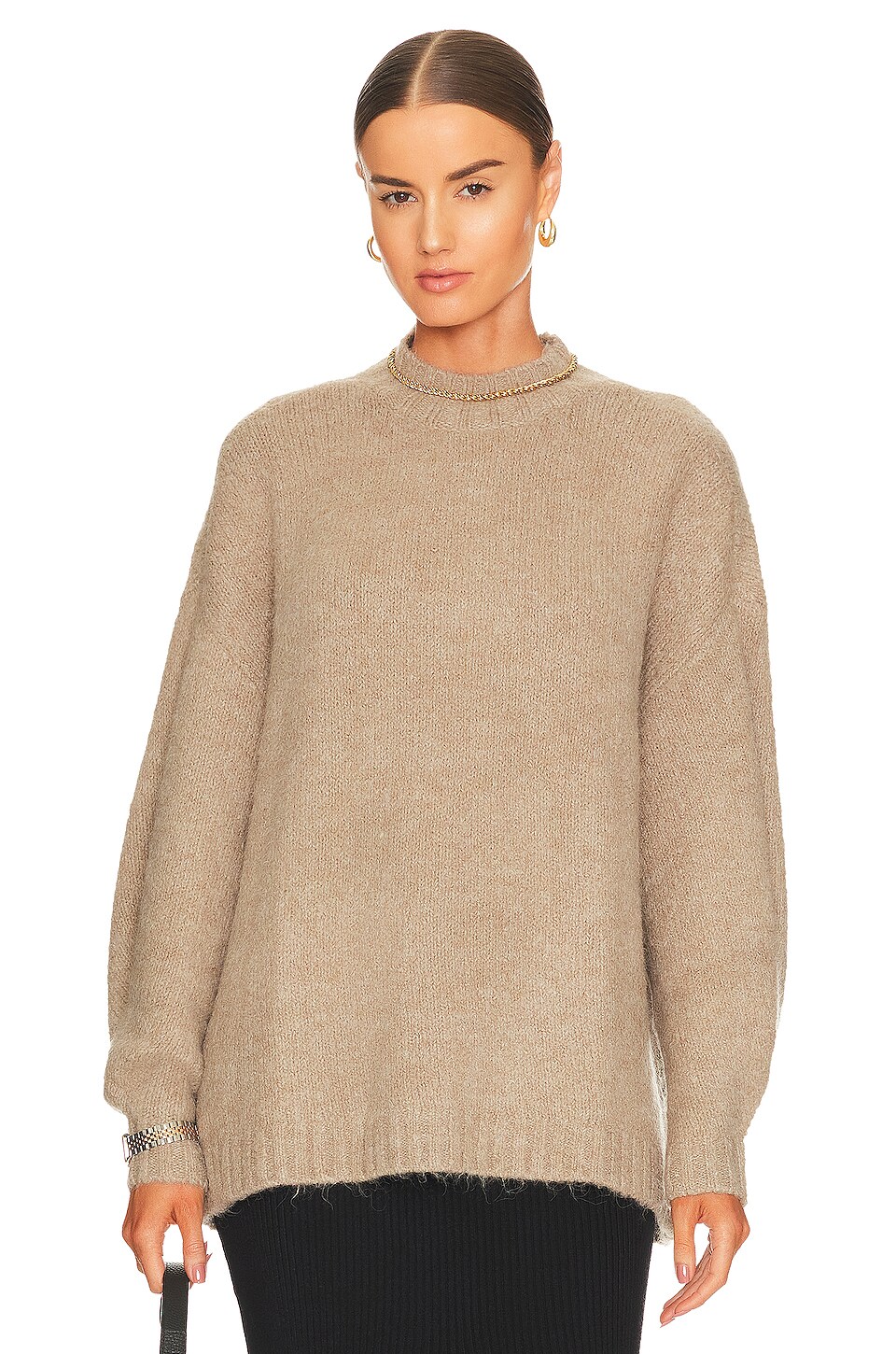 PISTOLA Carlen Mock Neck Sweater in Taupe