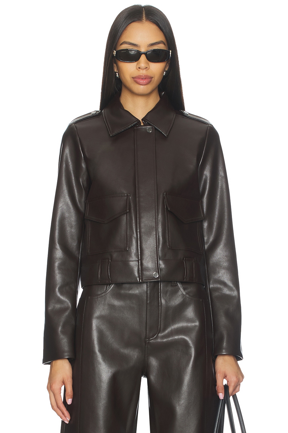 PISTOLA Bex Shrunken Jacket in French Roast | REVOLVE
