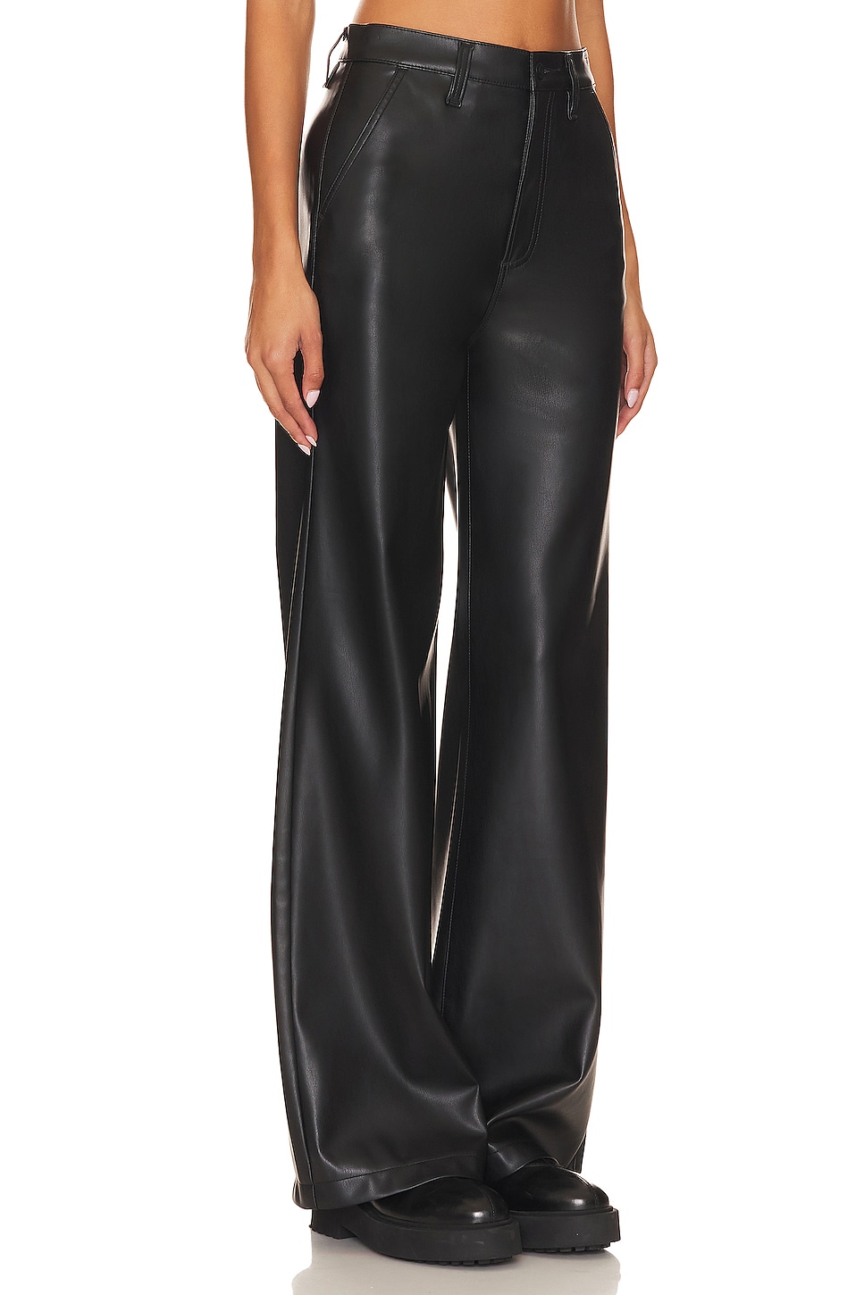 Trouser Rise PISTOLA Lana Trouser Tailored High Rise Ultra Wide Leg in Slate Black ...