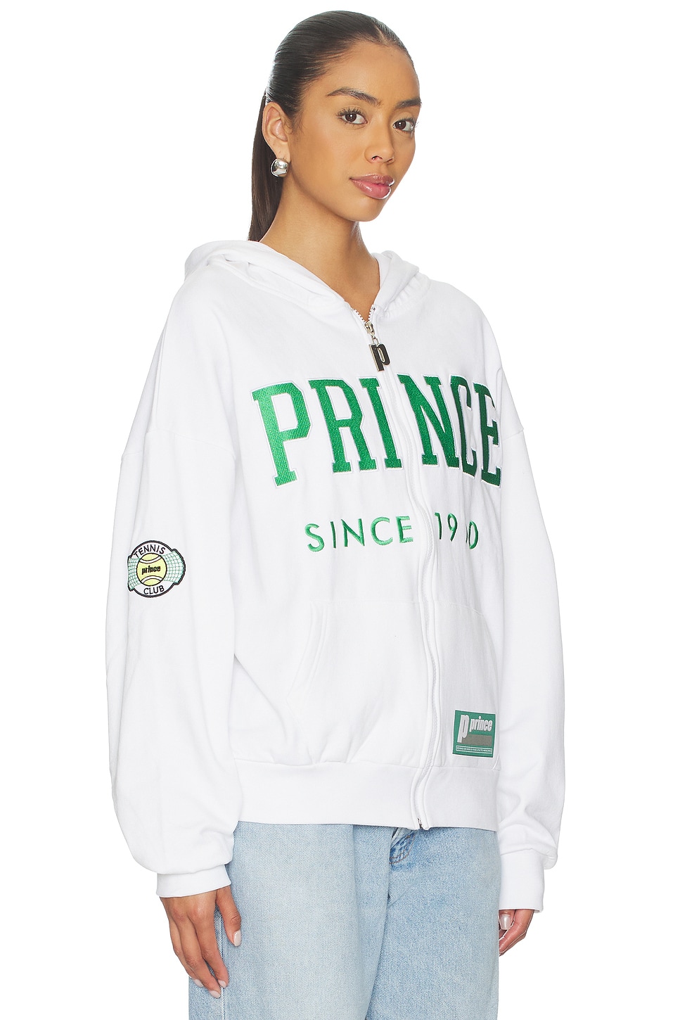 Prince Ropa Prince Tennis Since 1970 Full Zip Hoodie in White | REVOLVE