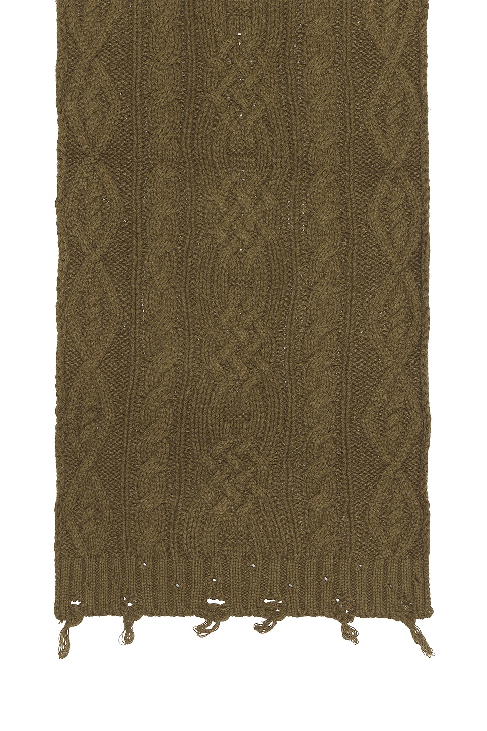 Distressed Cable Knit Scarf - Thumbnail 3