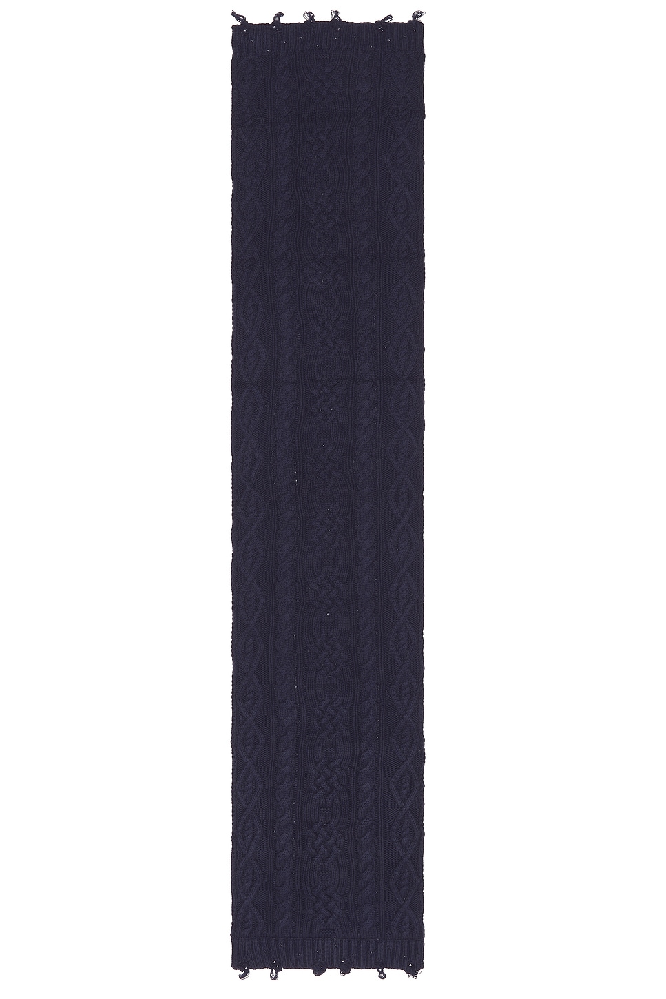 Distressed Cable Knit Scarf - Thumbnail 2