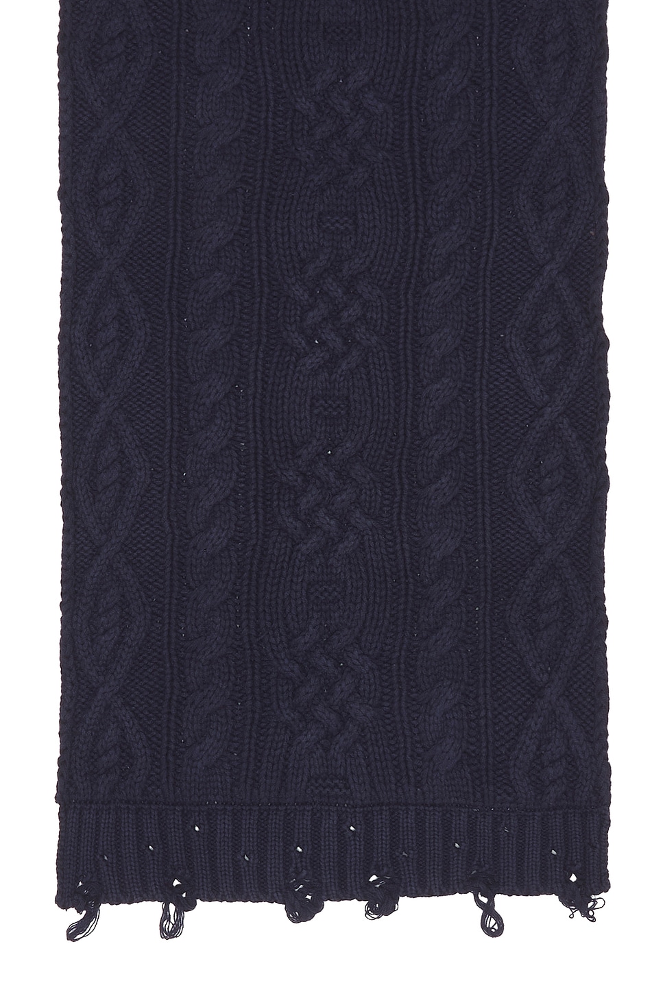 Distressed Cable Knit Scarf - Thumbnail 3