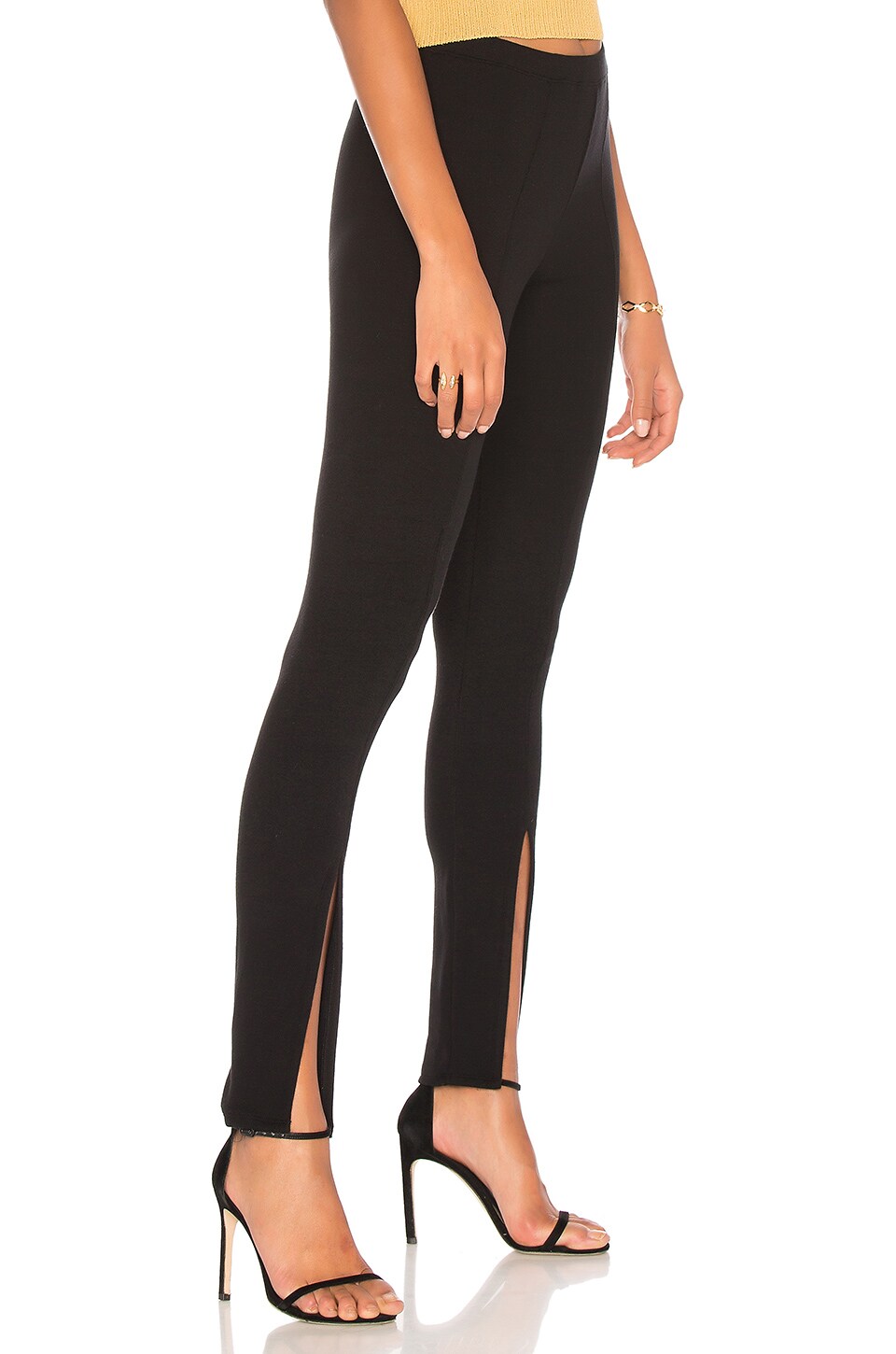 Rachel Pally Luxe Rib Front Slit Pant in Black