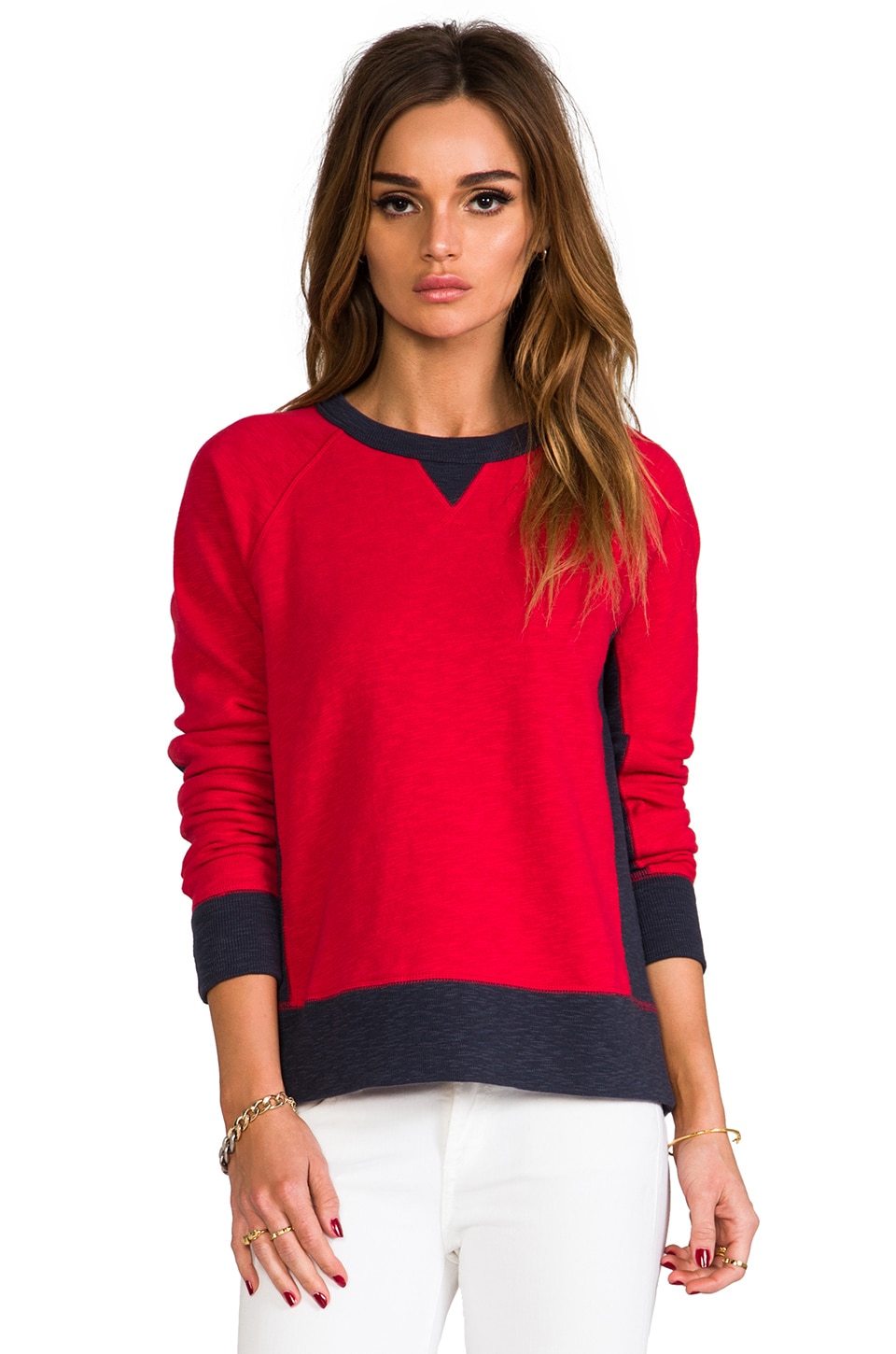 Rag & Bone The Basic Raglan in Red Hot | REVOLVE